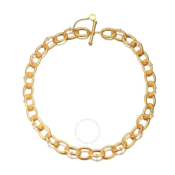 NEW IN BOX:  Rachel Glauber 14K Gold Plated Cubic Zirconia Chain Necklace - Picture 3 of 4